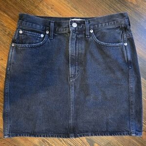 Agolde Black Denim Mini Skirt